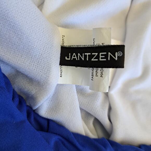Jantzen One Shoulder Swim Dress Swimsuit Cobalt Blue Goddess One-piece Coverup - Picture 4 of 8
